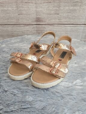 Steve Madden Rose Gold/Tan Sandals, Girls Size 4